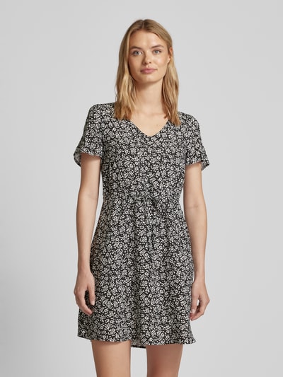 Vero Moda Mini-jurk van viscose met bloemenmotief, model 'EASY JOY' Zwart - 4