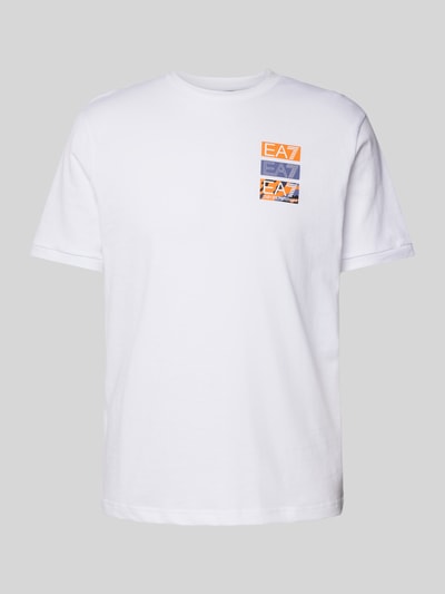 EA7 Emporio Armani T-Shirt mit Label-Print Weiss 2