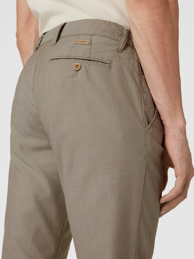 ALBERTO Regular fit broek met structuurmotief, model 'LOU' Beige - 3