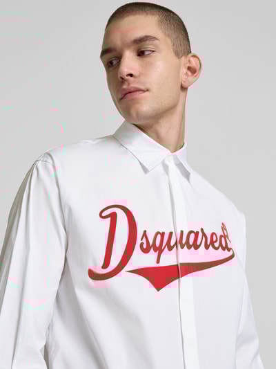 Dsquared2 Relaxed Fit Freizeithemd mit Kentkragen Weiss 3