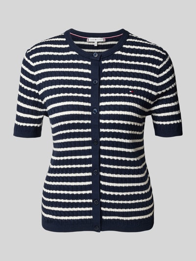 Tommy Hilfiger Regular Fit Strickjacke aus reiner Baumwolle Marine 2