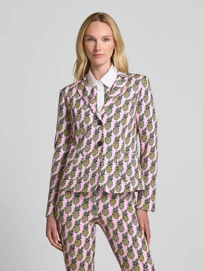 Marc Cain Regular fit blazer met knoopsluiting Felroze - 4
