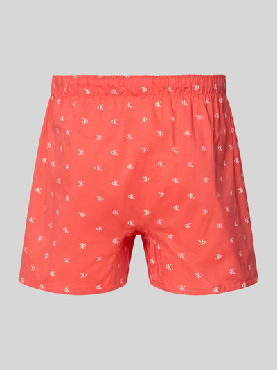 Productfoto, Boxershorts uit reine katoen in 3-pack van Calvin Klein Underwear, rechte fit, elastische tailleband, labelpatch, rood met witte print