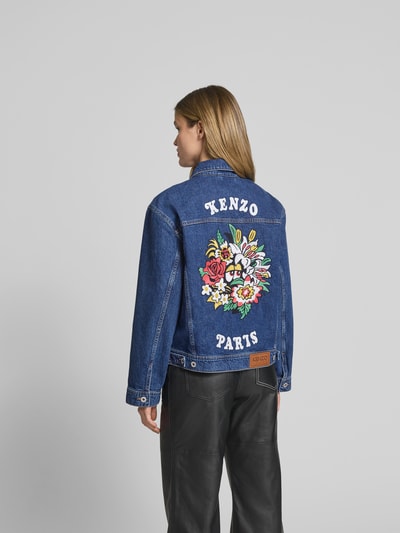 Kenzo Jeansjacke mit Label-Stitching Jeansblau 5