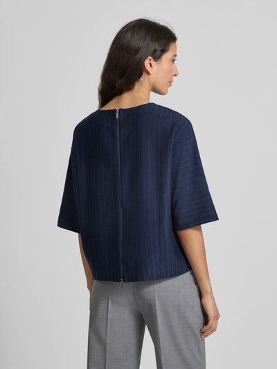 MM Bluzka o kroju relaxed fit z mieszanki wiskozy model ‘KAYA’ Granatowy 5