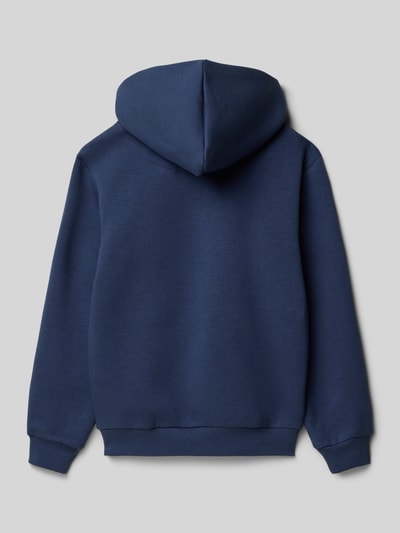 KARL KANI Bluza z kapturem o kroju regular fit z mieszanki bawełny z kieszenią kangurką Granatowy 3