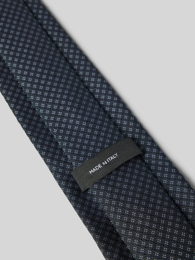 Productfoto, donkerblauwe stropdas uit zuivere zijde met subtiel all-over motief, model 'ONE' van BOSS, Heren stropdas