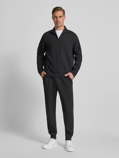 HUGO Relaxed fit sweatpants van katoenmix Model 'ATLAS' Zwart - 1