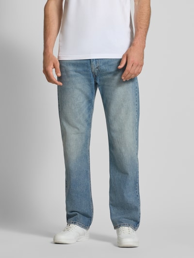 Levi's® Relaxed straight fit jeans in used-look, model '555' Lichtblauw - 4