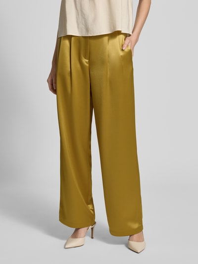 Herzensangelegenheit Spodnie z szeroką nogawką i plisami Khaki 4