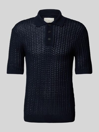 Jack & Jones Premium Poloshirt mit Strukturmuster Modell 'JOEL' Dunkelblau 2
