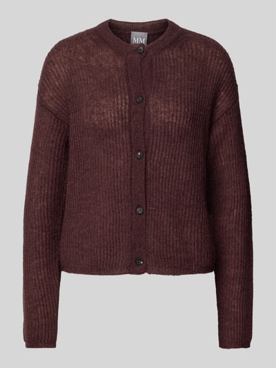 MM Kurtka z dzianiny o kroju regular fit z dodatkiem moheru i wełny model ‘MEANDRO’ Oberżynowy 2