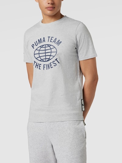 PUMA PERFORMANCE T-Shirt mit Label-Print Hellgrau Melange 4