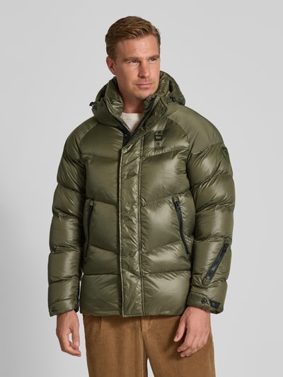 Blauer Usa Gewatteerd jack met labelpatch, model 'CROWN’ Olijfgroen - 4