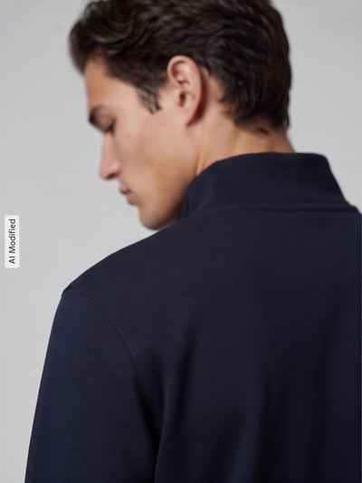Marc O'Polo DENIM Regular Fit Troyer aus reiner Baumwolle  Marine 3