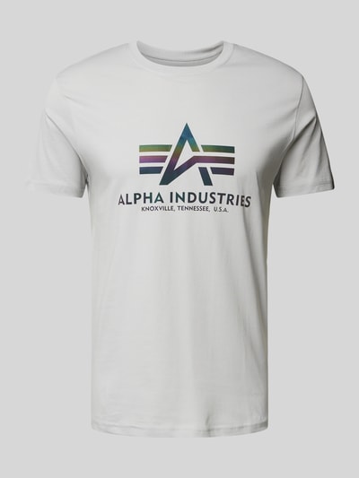 Alpha Industries T-Shirt mit Label-Print Modell 'Rainbow' Hellgrau 2