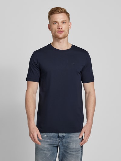 Scotch & Soda T-Shirt mit Logo-Stitching Dunkelblau 4