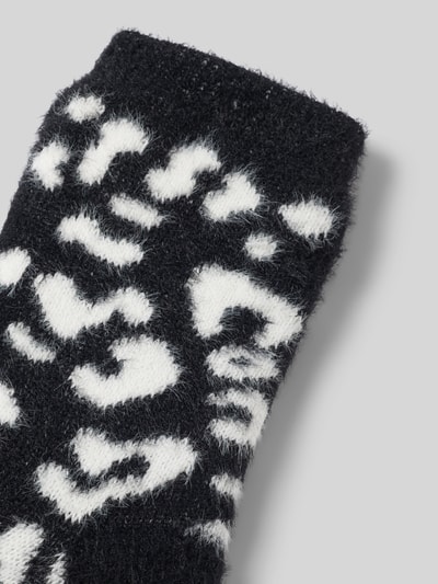 CAPELLI NEW YORK Socken mit geripptem Abschluss und Animal-Print Black 2