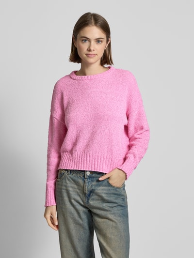 Only Loose Fit Strickpullover mit weichem Garn Modell 'TERESA' Pink 4