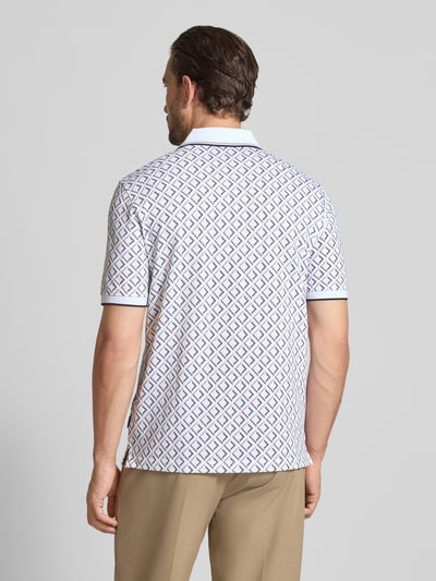 bugatti Regular Fit Poloshirt im Allover-Look Weiss 5
