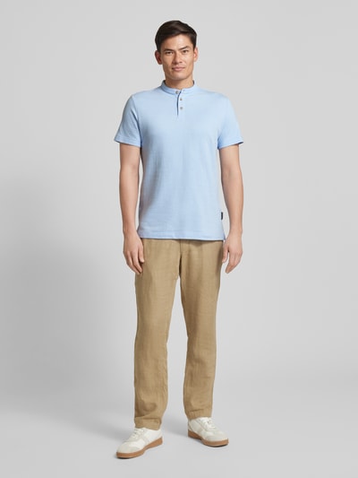 Tom Tailor Regular fit poloshirt met structuurmotief Lichtblauw - 1