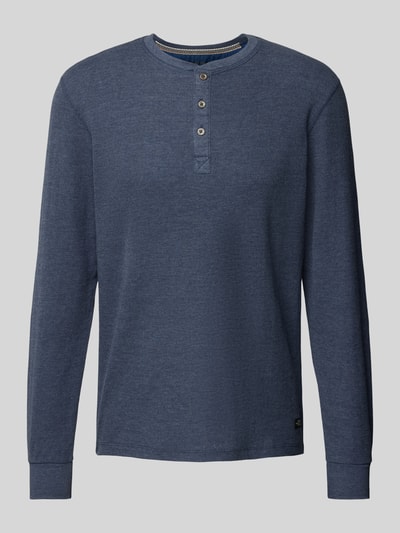 Blend Longsleeve mit Knopfleiste Marine 2