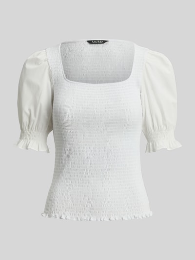 Lauren Ralph Lauren Slim Fit Crinkle T-Shirt aus reiner Baumwolle Weiss 2