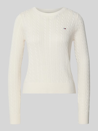 Tommy Jeans Regular fit gebreide pullover van zuiver katoen Offwhite - 2