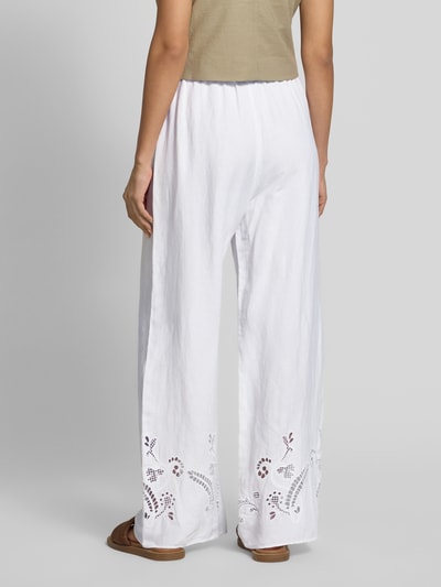 Tommy Hilfiger Loose fit wijde broek met broderie anglaise Wit - 5