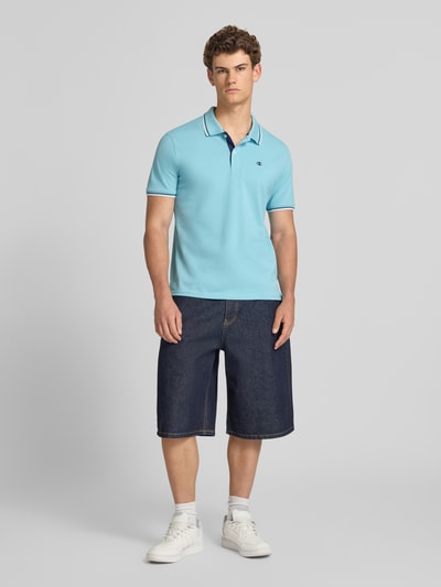 Champion Koszulka polo o kroju slim fit z naszywanym logo Jasnoniebieski 1