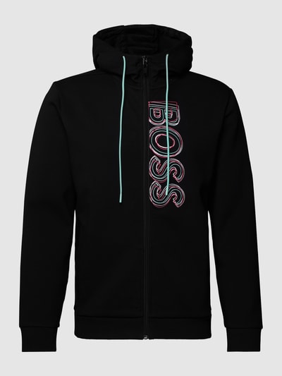 BOSS Green Sweatjacke mit Label-Stitching Schwarz 2