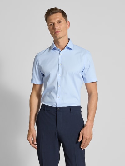 Jake*s Slim Fit Kurzarmhemd in kurzärmeligem Design Bleu 4