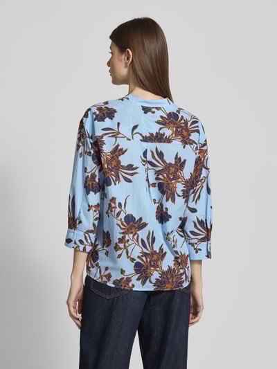 More & More Regular Fit Bluse im Allover-Look mit 3/4-Arm Bleu 5