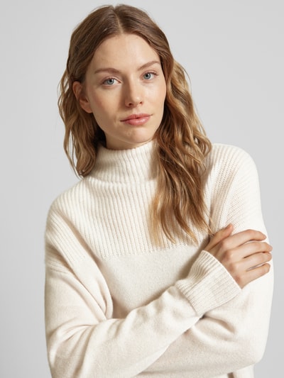 Jake*s Collection Strickpullover aus Kaschmir mit Stehkragen Offwhite 3