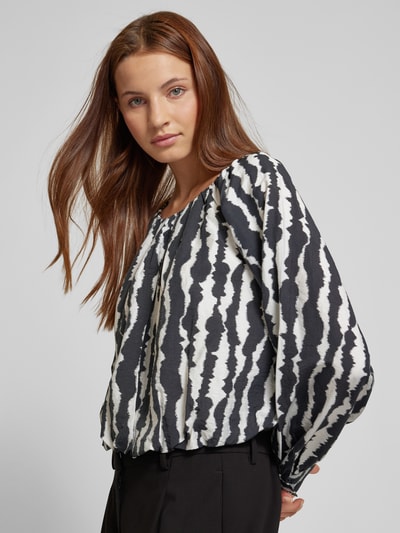 YAS Relaxed fit blouse met plooien, model 'ZENA' Zwart - 3