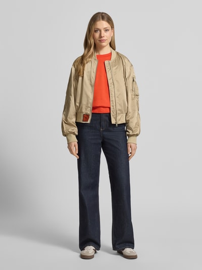 Original Bombers Bomberjack met ritszak op de mouw Beige - 1