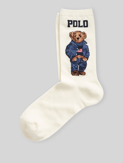 Polo Ralph Lauren Socken mit Polo Bear Stitching Offwhite 1
