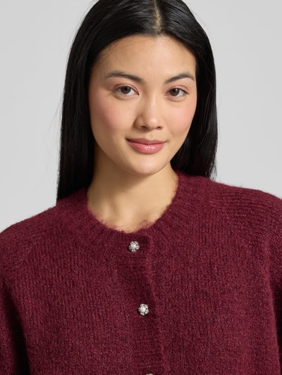 FREE/QUENT Strickjacke mit Rundhalsausschnitt Modell 'Luisa' Bordeaux 3