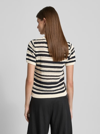 Jake*s Casual Strickshirt mit Lochmuster Ecru 5