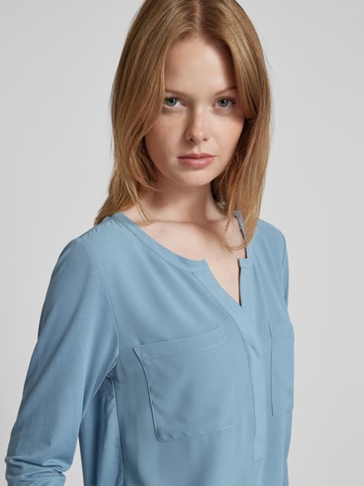 Milano Italy Regular fit blouse met tuniekkraag Lichtblauw - 3