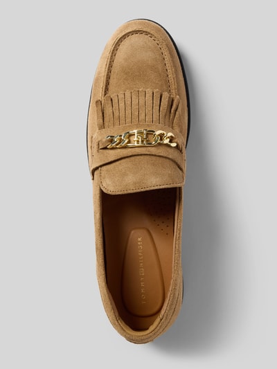 Tommy Hilfiger Kapcie z zamszu Beżowy 3