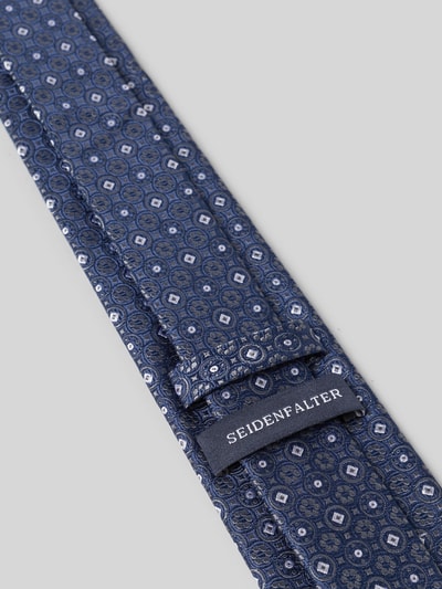 Produktfoto, Krawatte aus reiner Seide von Prince Bowtie in Dunkelblau mit Strukturmuster, klassische Passform, Teilungsnähte, 7 cm Breite