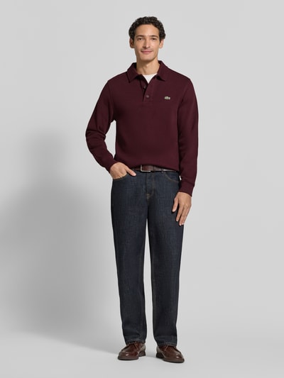 Lacoste Regular Fit Sweatshirt aus reiner Baumwolle Bordeaux 1