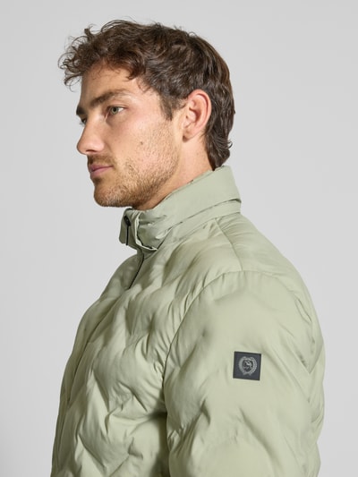 Lerros Regular fit gewatteerd jack met ritszakken Lindegroen - 3