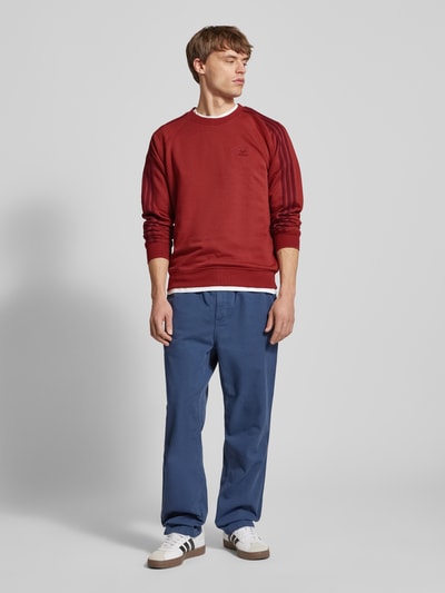 adidas Originals Sweatshirt met labelstitching Donkerrood - 1