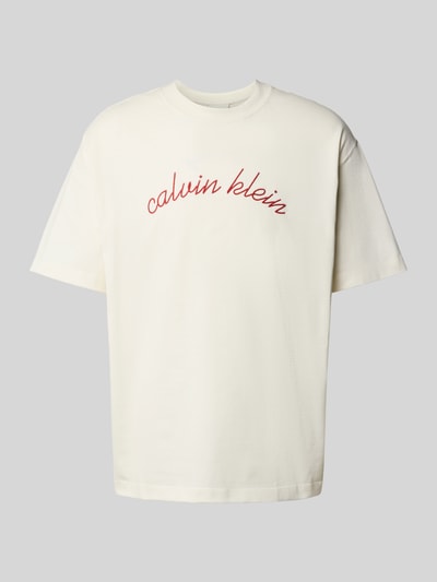 Calvin Klein Jeans T-Shirt mit Label-Stitching Offwhite 2