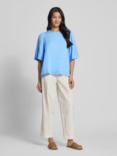 Seidensticker Regular Fit Leinenblusenshirt mit 1/2-Arm Hellblau 1