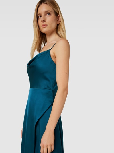 Luxuar Abendkleid mit Gehschlitz Petrol 3