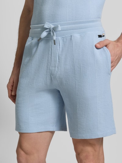 BOSS Regular Fit Shorts mit Waffelstruktur Modell 'STRUCTURE' Hellblau 3