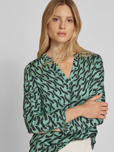 Milano Italy Blouse met V-hals Donkergroen - 3